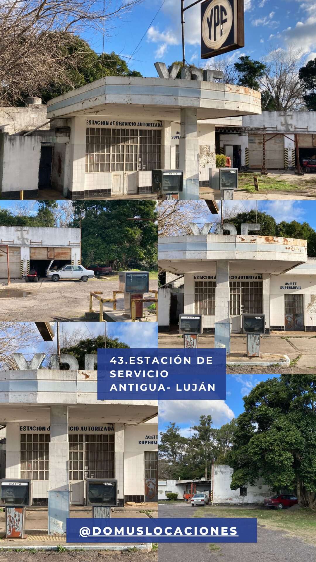 Estación de servicio antigua,abandonada- Luján — vista principal